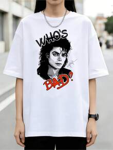 Bad Graffiti Illustration Cotton T-Shirt - White - View 8