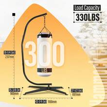 91" Hanging Hammock C-Stand For Chair Porch Swing Resistant 360 Degree Steel - 1 - View 4
