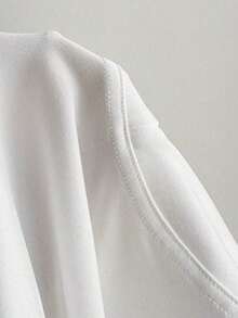 Moderno top sólido con diseño calado, cuello halter y escote en V para mujer - Blanco - Ver 7