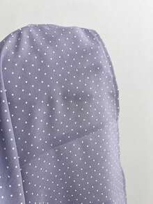 Camisa de mujer con cuello en V, cintura fruncida y manga corta, color blanco, para primavera/verano - Morado - Ver 6