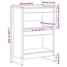 vidaXL Bücherregal Sonoma 60 x 30 x 86,5 cm Holzwerkstoff Wohnzimmer- und Arbeitszimmermöbel, Wohnzimmerschränke und Bücherregale, Möbeldekorationen, Vitrine für Figuren und Sammlerstücke - Braun - Übersicht 10
