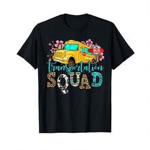 Camiseta unisex de manga corta, Camiseta de la Brigada de Transporte, Conductor de Autobús, Autobús Escolar, Regreso a Clases, playeras hombre, spiderman, ,  mujer, romwe men, boho chic, regalos para maestras, camiseta para mujer, conjuntos curvy para mujer, y2k - Negro - Ver 1