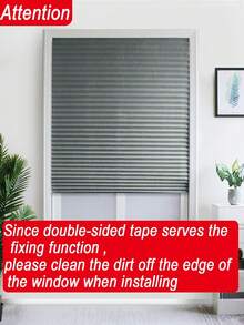 1pc Solid Color Semi-Sheer Pleated Curtain, Lightweight Pleated Curtain With No Drill Holes, Semi-Transparent Solid Color Pleated Curtain, Temporary Blackout Curtain, Adhesive Pleated Curtain, Easy To Cut And Install, Classic Minimalist Design, Suitable For Study, Living Room, Bedroom, Bathroom And Other Windows - Multicolor - View 4