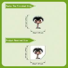 1pc Of Humorous Big-Eyed Ostrich Window Sticker, Removable Self-Adhesive Decoration, Suitable For Windows, Glass Doors, And Home Decor Wall Stickers, Adds Charm To The Space - Multicolor - View 7