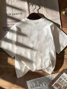 Women's Cotton T-Shirts With Unique Prints Stand Out From The Crowd. Made From Comfortable And Breathable Cotton Fabric, They're The Perfect Choice For Everyday Wear At Home, Casual Vacations, And Parties. Flash ! Blouses > Elegant Blouses. Beautiful 100% Cotton. - 白色的 - 查看 3