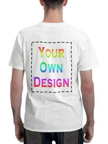 Camisetas Personalizadas - Camiseta Unisex de Cuello Redondo Personalizada - Personaliza Tu Imagen - Blanco - Ver 5