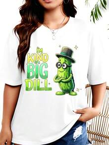 Informal para el día a díaIm Kind Of A Big Funny Pickle Shirt With Hat And Glasses For Women Casual Summer T-Shirt Humorous Gift For Pickle Lovers Birthday Or Everyday Wear,Camiseta de cuello redondo, camiseta informal estampada para mujer,Camisetas para hombre, camisetas a juego para padres e hijos, ropa de apoyo para la Copa del Mundo, artículos esenciales para la graduación y la vuelta al cole. - Blanco - Ver 1