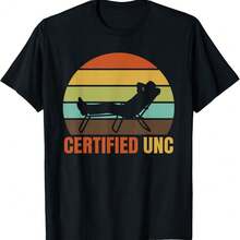 Retro Sunset Certified UNC Relaxing Meme T-Shirt - 黑色 - 查看 1