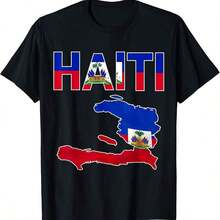 Feliz Día de la Bandera Haitiana, Camia con Corazón de la Bandera de Haití para Hombres y Mujeres, Transpirable y Cómoda - Negro 3 - Ver 7