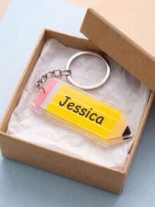 1/3/5 peças, Chaveiros de Design de Lápis Acrílico Personalizados, Chaveiros com Nome Personalizado, Chaveiros com Texto Personalizável, Chaveiros Pendentes Fofos de Professor/Aluno, Artesanato Feito à Mão DIY, Adequado para Presentes do Dia do Professor, Texto de Chaveiro Personalizável Único, Acessórios Personalizados para Carro, Encantos de Bolsa, Acessórios para Carros, Presentes para Amigos ou Irmãs, Bem como Presentes para Mãe, Pai, Formatura e Professores - Multicolorido - Visão 8