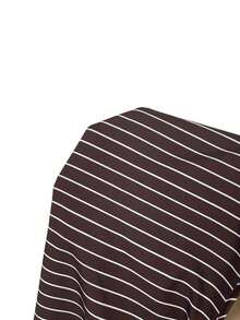 Camisa blanca sólida con mangas de murciélago, doble botonadura y frente abierto elegante - Marrón - Ver 7