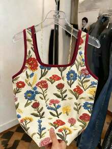 Mejor vendido top ajustado estampado para mujeres - Rojo y blanco - Ver 2
