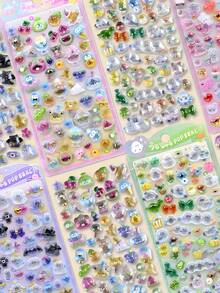 3D Embossed Foil Stickers - Underwater World, Ocean Bubbles, Suitable For Decorating Diaries, Photo Albums, Phone Cases - Multicolor - View 2