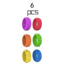 6pcs Silicone Finger Spinner Rings - Sensory Toys With Varied Textures And Color Combinations, Helpful For Maintaining Calmness And Focus, Suitable For Classroom Rewards, Birthday Gifts, And Travel Entertainment - Multicolor - View 5