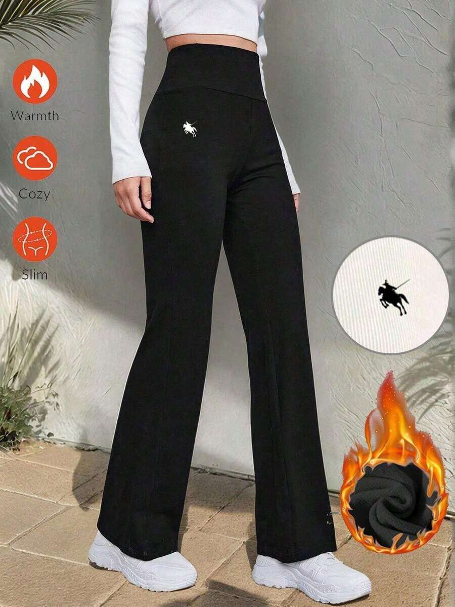 Pantalones acampanados de cintura ancha - Negro 3 - Ver 1