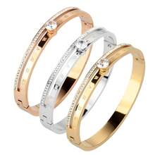 Conjunto de 3 piezas de joyas chapadas en oro como regalo: cinturón con incrustaciones de rhinestones, pulsera de acero inoxidable estilo romano de 18K chapado en oro para mujeres - estilo de combinación romana - Ver 11
