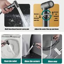 Retractable Bidet Sprayer Set, Made Of ABS Material Handheld Toilet Sprayer With Spring Hose, High Pressure Bidet Sprayer Head For Personal Hygiene, Pet Cleaning And Floor Cleaning - Spray Gun - View 8