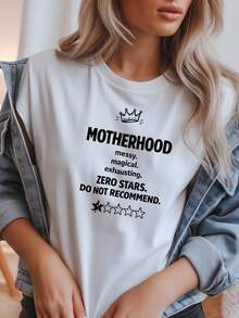 Funny T-Shirt With A Sarcastic Maternity Print. Unisex T-Shirt Made Of 220g Pure Cotton. Ideal Weight For All Seasons, Suitable For Men And Women. Durable, High-Quality Fabric That Is Soft To The Touch And Long-Lasting. Breathable Top. Suitable For Spring And Summer, Holidays, Mother's Day, And Independence Day. - 白色 - 查看 1