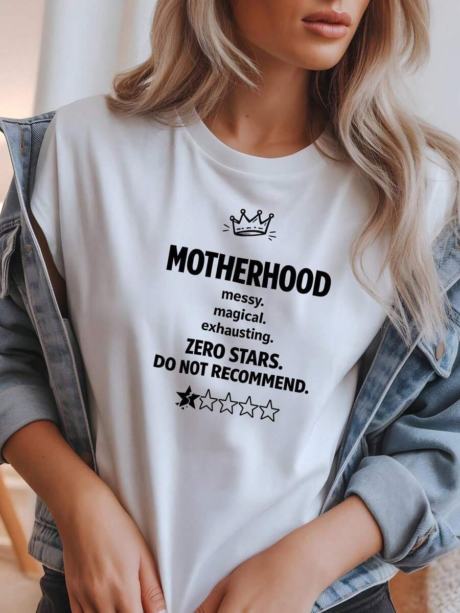 Funny T-Shirt With A Sarcastic Maternity Print. Unisex T-Shirt Made Of 220g Pure Cotton. Ideal Weight For All Seasons, Suitable For Men And Women. Durable, High-Quality Fabric That Is Soft To The Touch And Long-Lasting. Breathable Top. Suitable For Spring And Summer, Holidays, Mother's Day, And Independence Day. - 白色 - 查看 1