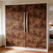 Fashion Leopard Print PVC Decorative Wallpaper, Waterproof Vinyl Self-Adhesive Wallpaper, DIY Self-Adhesive Wallpaper, Yellow Leopard Print Wall Covering, Removable And Reusable Large Roll, Suitable For Bedroom Decor - Animal - View 4