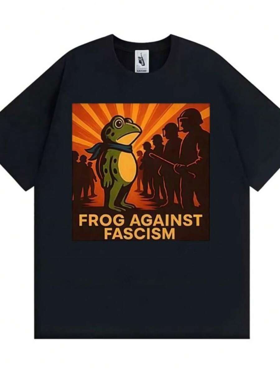 Women's T-Shirts 2026 Portland Frogs Against Funny T Shirt Unisex Fashion Gothic Classic Oversized T Shirts Men Women Summer Tops 100 Cotton Tshirt - 黑色 - 查看 1