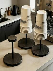 Creative Round Cup Holder, Paper Cup Holder | Stylish Bathroom Cup Holder - Can Be Used To Store Plastic Mouthwash Cups, Coffee Paper Cups, Or In The Kitchen, Suitable For Storing Disposable Paper Cups On Countertops And Desktops. It Can Also Be Used To Store Outdoor Tableware, Making It An Ideal Choice For Commercial Countertop Storage And Outdoor Tableware Storage. - Multiple Styles - View 5
