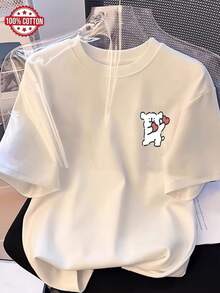 Women's T-Shirt: Modern Summer T-Shirt In Pure Cotton, Loose Round Neck, Versatile Clothing For Women, Comfortable Casual T-Shirt For Teenagers, Vibrant And Youthful Short Sleeve Tops For Daily Wear. - 白色 - 查看 6