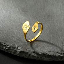 An Elegant And Classic Stainless Steel OM Adjustable Open-Ring, A Beautiful Jewelry Gift Suitable For Both Men And Women. - OM Series - View 7