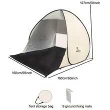 2-3 People Quick-Opening Camping Tent Awning, Portable Foldable Space-Saving Outdoor Canopy, Suitable For Outdoor Leisure In Garden Backyard - Khaki - View 6