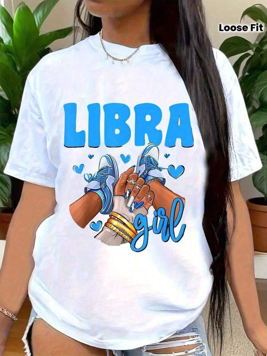 Women's Summer Printed Short-Sleeve T-Shirt, 100% Pure Cotton, Crew Neck, Soft To The Touch, Breathable, And Sweat-Wicking Fabric. Casual And Versatile Style, Perfect For Everyday Outings, Outdoor Sports, And Informal Gatherings. Cool Summer Wear - 白色 - 查看 1
