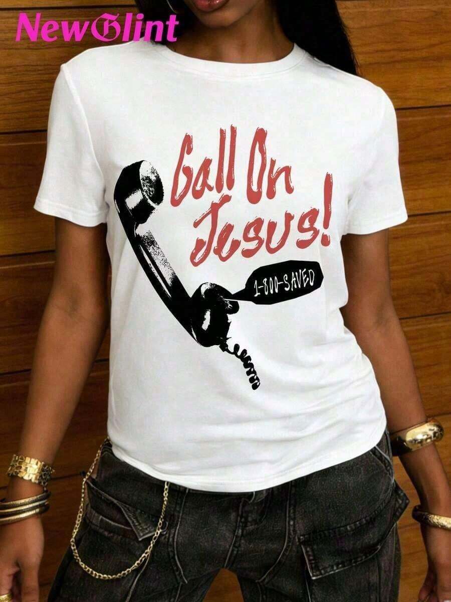 Comprar camisetas de mujer con tiempo limitado. Camisetas casuales con letras para mujeres. Camisetas con estampado. Se ha lanzado un nuevo modelo de camiseta. Camiseta gráfica de manga corta, camisetas casuales para mujeres, camisetas de algodón, tops de verano para mujeres, camisetas con estampado divertido para mujeres, camisetas suaves y cómodas para uso diario, regalo diario, camiseta. Top de verano para mujer, camiseta con estampado gráfico divertido, camiseta casual y suave de algodón puro con estampado. - Blanco - Ver 1