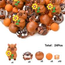22/24/25pcs Colorful Animal Silicone & Acrylic Beads Set, DIY Jewelry Making Bracelet Necklace Phone Charm & Bag Decor Craft Supplies - Multicolor - View 14