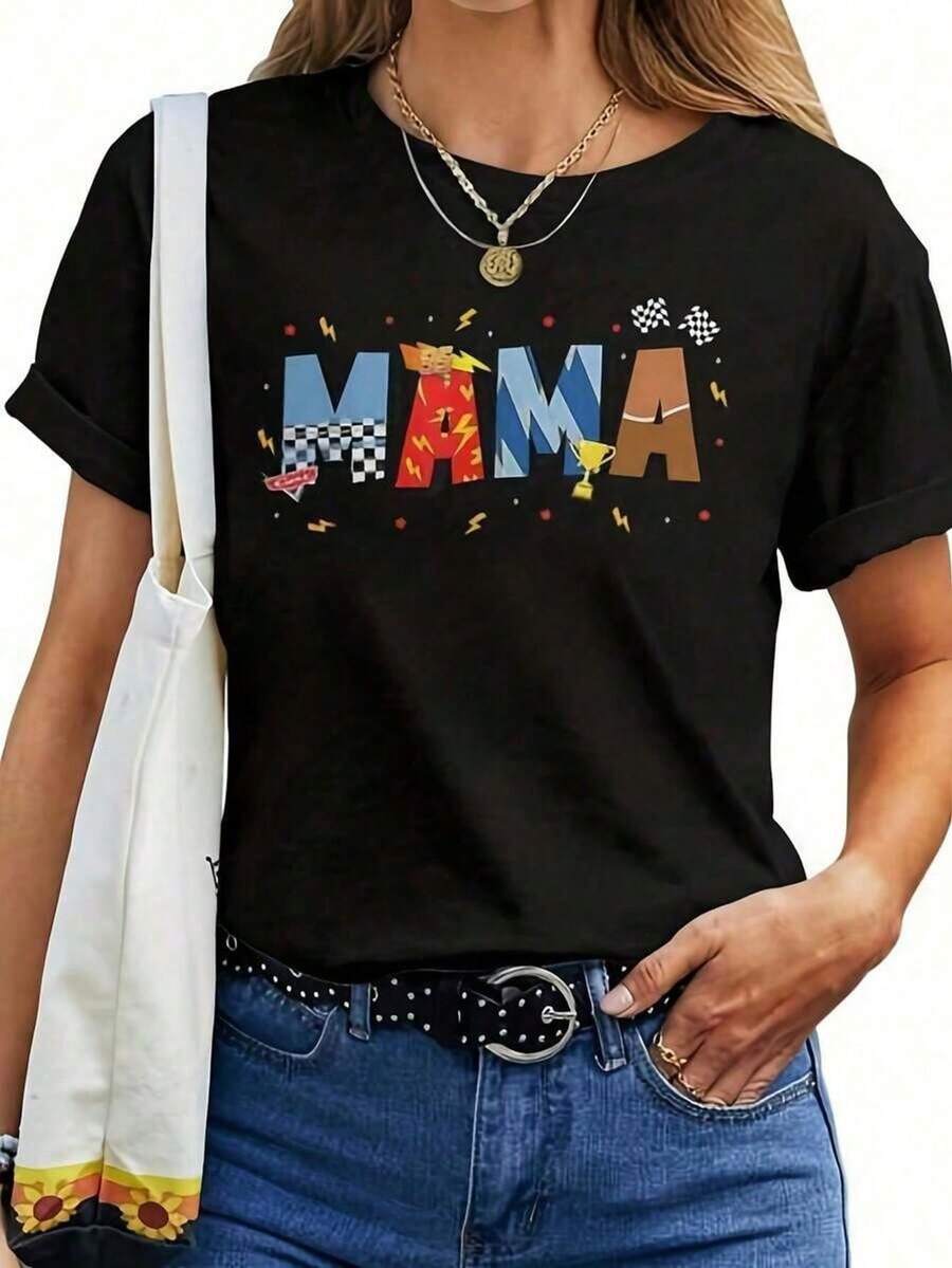 Camiseta de algodón de verano para mujer, adecuada para ropa de calle, salidas diarias, campamentos, conciertos, eventos de hip-hop, rock y rap. Tallas grandes para mujer - Camiseta unisex para mamá. |   Camiseta de manga corta con estampado de coches, suave y transpirable, estilo casual, cuello redondo, longitud regular, adecuada para primavera/verano, regalo perfecto para el Día de la Madre para abuela o tía. Ropa de verano holgada y cómoda