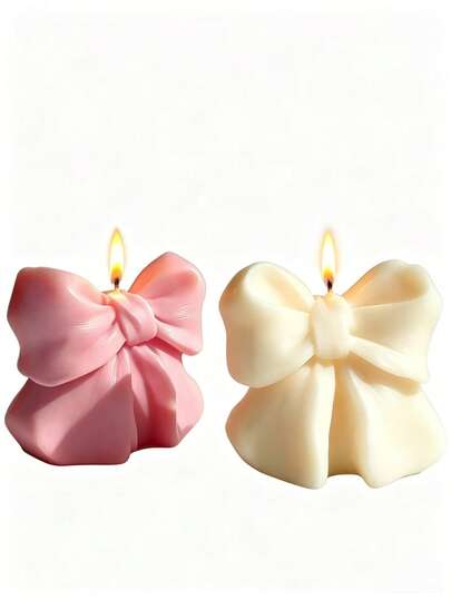 1pc Realistic 3D Bow Scented Candle, Bow Shaped Decorative Candle, Creates Ambiance, Suitable As Gift For Valentine's Day, Couples, Women, Girls, Wedding, Halloween, Christmas, Girlfriend, Graduation, Birthday, Mother's Day, Home Decor, Birthday Decor, Fragrance