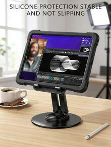 360° Rotatable Sturdy Metal Desk Stand | Heavy Duty Strong Support Ergonomic Holder | Multi-Angle Adjustable Portable Mount For Tablets/Phones/Laptops | Universal Compatibility For Drawing/Studying/Office/Home - View 3