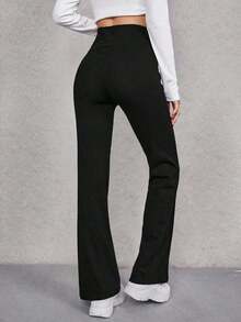 Pantalones acampanados de cintura ancha - Negro 3 - Ver 2