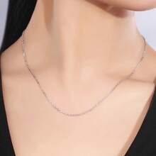 1pc S925 Sterling Silver Necklace Chain, Classic Square Cross Pendant Necklace, Versatile Daily Wear Jewelry Gift For Mother's Day, Father's Day, Valentine's Day, Christmas - Silver - View 6
