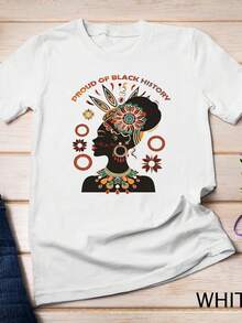 Camiseta/Sudadera "Celebrando con orgullo la historia negra con elegancia y unidad". Camiseta unisex de algodón puro de 220 g. Peso ideal para todas las estaciones, apta para hombres y mujeres. Tejido duradero de alta calidad, suave al tacto y de larga duración. Transpirable. Ideal para primavera y verano, vacaciones, Día de la Madre y Día de la Independencia. - Blanco - Ver 1