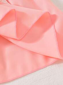 Vihyde Young Girls Hollow Embroidery Apron Lace Trim Bow Round Neck Long Sleeve 2 In 1 Dress - Baby Pink - View 10
