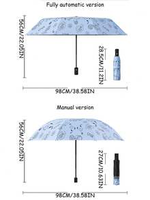 1pc Summer New Student Umbrella, Dual Use Rainproof & Windproof Automatic Folding Sunshade Umbrella - As Shown - View 9