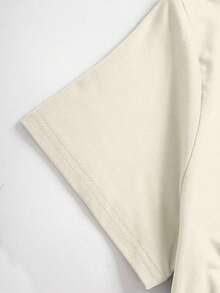Nueva Colección Verano 2026: Camiseta Casual de Manga Corta con Cuello Redondo y Estampado de Perro para Mujer, Camisetas Gráficas para Uso Diario en Primavera, 100% Algodón, Talla Grande, Ideal para Salir y Usar en la Calle. - Albaricoque - Ver 4