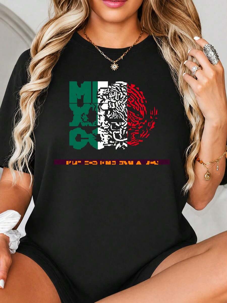 Diseño de impresión gráfica Fl-ag de México, Arte tipográfico angustiado con patrón Az-tec, Verde Blanco Rojo Color, para arte mural de decoración doméstica.jpgRegalos personalizados: Camisetas para mujer con estilos modernos, hippies, casuales y minimalistas. Ropa masculina personalizada única, armarios cápsula, ropa básica/urbana para hombre. Regalos ideales para novios, familiares y amigos, adecuados para cumpleaños, vacaciones, colegio/competiciones, deportes/escalada, etc., también adecuados para la moda de otoño y actividades urbanas. Verano negro.
