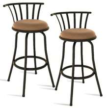 ARREDAMENTI Juego 2 Taburetes Bar Industriales Metal Vintage Asiento Giratorio 360 Grados Altura 95 CM - Negro y Vintage Marrn - Ver 2