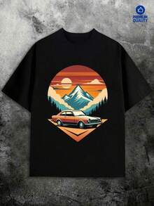 1 pieza Camiseta de manga corta de cuello redondo holgada unisex de 180g, 100% algodón puro transpirable y suave, estilo Y2K Bababask con estampado gráfico moderno, ideal para mujer y hombre, perfecta para uso diario, festivales, conciertos y todas las estaciones - Negro - Ver 6