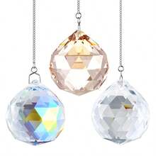 3pcs Colorful Crystal Prism Ball Pendant Solar Powered Dream Catcher Hanging Decor, Rearma Decorations, Home Decor, Room Decor, Wall Decor, Birthday Graduation Christmas Decorative Gift - Multicolor - View 8