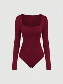 Sweetro Set de 3 bodys de manga larga para mujer en color albaricoque, marrón café y negro, de ajuste ceñido y estilo minimalista y versátil para el día a día - Multicolor 10 - Ver 4