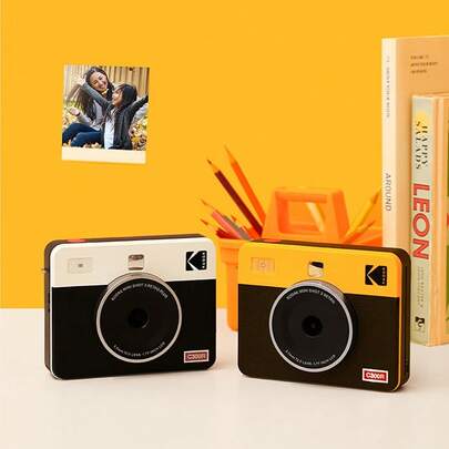 Kodak C300R MiniShot3 Retro 拍立得相機，一次成像照相機，復古旅遊便攜拍照打印一體，照片自動覆膜多濾鏡特效，學生相機節日結婚生日禮物