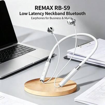 REMAX RB-S9 Neckband Music Headphones, High-Definition Noise-Canceling Calls, Outdoor Sports Bluetooth Headphones, Neckband Comfortable Wear, Stereo Headset For Running And Fitness