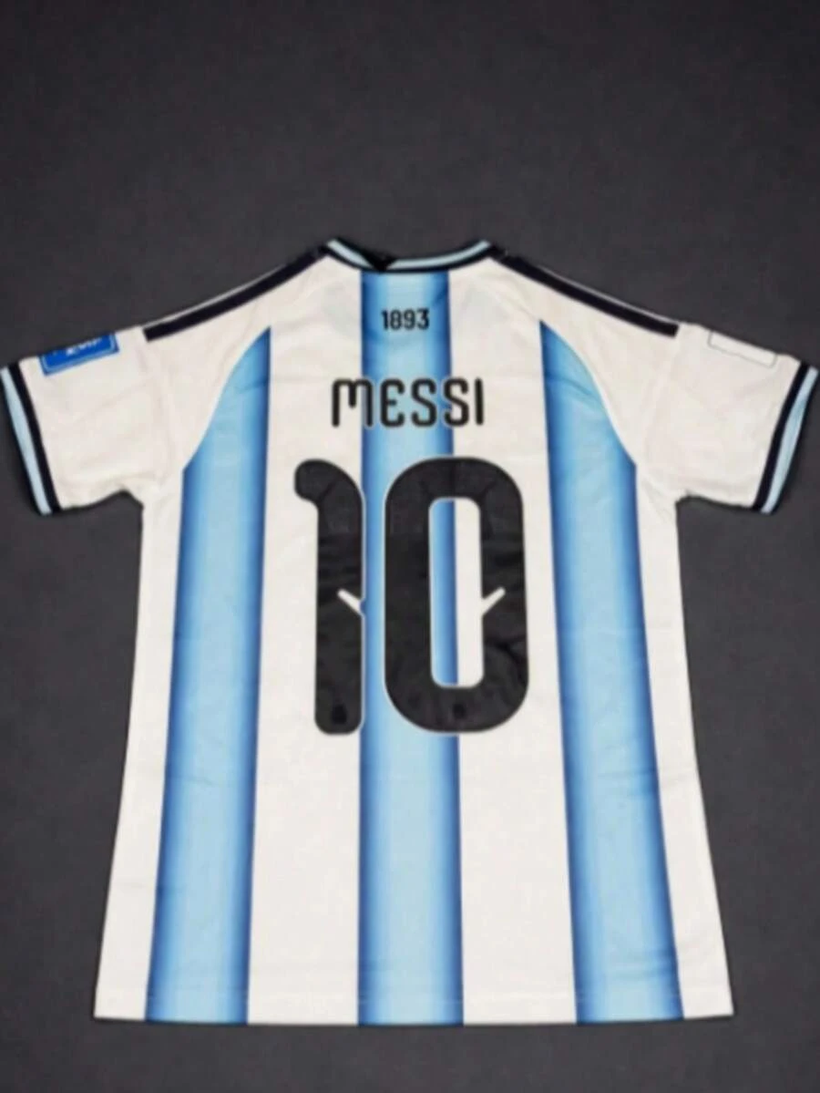 2026 Argentina Home 10-Number Jersey Short-Sleeved Football Jersey - 淺藍色 - 查看 1