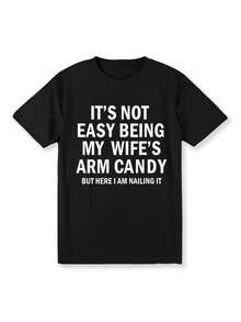 Men's Casual Crew Neck Graphic T-shirt with Stylish Letter Print, Versatile Short Sleeve Tee for Summer Sport and Casual Wear, Summer Fashion Pattern - Noir - Voir 1